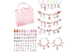 CICIGETI Kit Braccialetti Fai da Te Bambina, Regalo Bambina 5 6 7 8 9 10 11 Anni, Kit Crea Braccialetti Bambina, Gioielli & Giochi Bambina 5 6 7 8 Anni Femmina, Rosa
