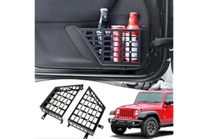EOIS Borse di stoccaggio per porta di casa, porta laterale inserzione organizer Box per 2007-2018 Jeep Wrangler JK JKU 2/4 porta in acciaio inox Ultimo aggiornamento