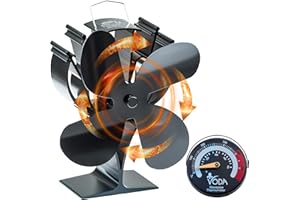 HEUNGBERANT Log Burner Fan - Wood Stove Fan, Heat Powered, Wood Burning Stove Accessory