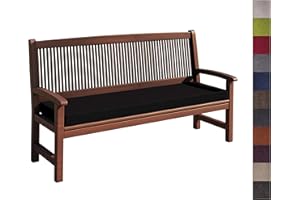 sunnypillow Bankauflage Stuhlkissen mit abnehmbarem Bezug Bankkissen Bankpolster Polsterauflage Auflage für Gartenbank viele Farben und Größen zur Auswahl (170 x 60 x 5cm, Schwarz)