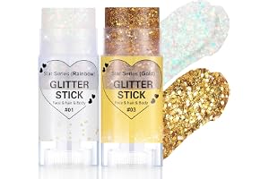 Prreal Body glitter, sjöjungfru paljetter ansikte glitter pinne, regnbåge