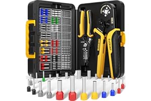 DxCRIMP Jeu de Pince à Sertir Cosse Electrique, Pinces à Sertir - avec 24 Sortes Embouts de Câble Isolés et Non Isolés, Pince à Sertir Les Câbles 0,25-10mm², Pince Sertir Multicouche,Pince Electricien