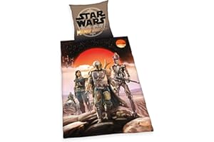 Herding Star Wars: The MANDOLORIAN Set di Biancheria da Letto, con Cerniera, Cotone Renforcé, Multicolore, Copripiumino 140 x 200 cm, Federa 70 x 90 cm, 70 x 90 cm, 140 x 200 cm