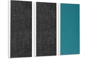 platino24 Schallabsorber-Set Colore aus Basotect G+ mit Akustikfilz, 3 Elemente: 2x in Anthrazit + 1x Petrol je 825x275x50mm, Verbesserung der Raumakustik