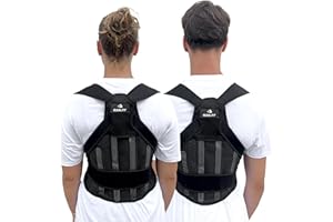CLEAL.FIT Correcteur de posture, ceinture de maintien pour homme et femme - Ceinture lombaire et dorsale pour dos droit, redressement de la posture - scoliose, maintien du dos, cou, épaules - Ajustement optimal