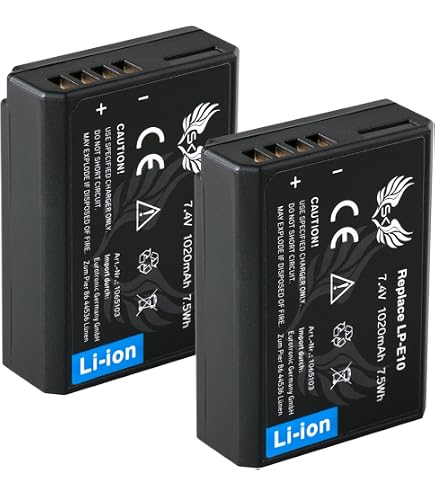 Hama Batteria Li-Ion DP 396 Per Canon LP-E10 – Ricambio 950 MAh, 7.4V Per Canon EOS 1100D, 1200D, 1300D, 2000D, 4000D