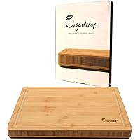 Large Wooden Chopping Boards - Non-Slip Feet, Mao Bamboo Chopping Board, Wood Cutting Board, Easy Clean, Solid, Thick & Stron