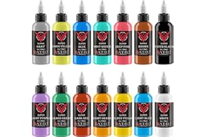 DLD 14 colores tatuaje tinta conjunto negro rojo permanente profesional microblading maquillaje pigmento cuerpo pintura tatuaje color kit 1oz botella