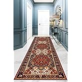Pelangi Kilim Desenli Etnik Dijital Baskı Yıkanabilir Kaymaz Taban Modern Salon Halısı ve Yolluk, Kiremit 40 x 40, 9554952404