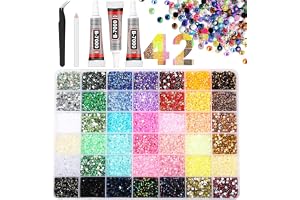 37800PCS Resin Jelly Rhinestones Kit for Bedazzling, 42 Colors 3mm DIY Bulk Resin Gems with 3 Glues Pickup Pen & Tweezers, Multicolor Bedazzling Gems for Nail Art Tumblers Shoes & Clothing DIY Craft