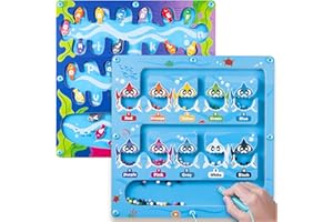 SYNCFUN Montessori Toys for 3 4 5 6 Year Olds Boys Girls,Magnet Toys Magnetic Color,Number Maze,Letter Recognition,Wooden Toys Magnet Game with String,Double-Sided Magnetic Toys,Gifts for 3-5 Year Old