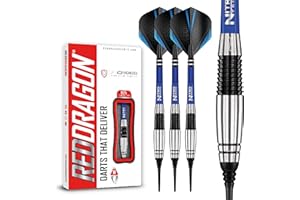 RED DRAGON Cyclone 18g Or 20g Softip Tungsten Darts with Flights & Stems
