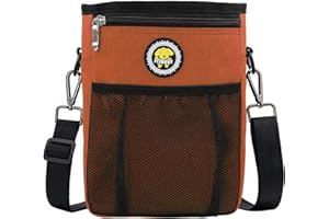 FTTOUUY Sac Friandise pour Chien, Pochette pour Chien de Dressage avec Bandoulière Réglable, Sac de Dressage de Friandises pour Friandises, Jouets pour Animaux de Compagnie et Accessoires de Dressage(Orange)