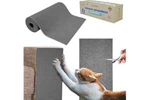 PEPPER® Alfombra Rascador para Gatos 40x200cm + Pings de Fijación + Juguete Estimulación + Tijeras | Protector Sofa Gatos Arañazo | Ideal para Evitar Arañazos en Sofás y Muebles | Tapete Autoadhesivo