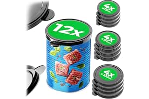 KADAX Lot de 12 couvercles de boîtes en plastique sans BPA en 3 tailles (73 mm, 84 mm, 100 mm), couvercles réutilisables pour boîtes de conserve