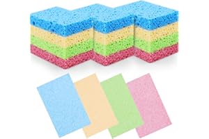 DNDGDLUA 12 Stück Reinigungsschwamm Komprimierte Zellulose Schwämme Kratzfest Natürlicher Geschirrschwamm Für Küche Badezimmer Autos, Schwämme Küche Putzschwamm kratzfester Spülschwamm