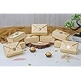 SATYAM KRAFT 10 Pcs Small Decorative Folding Storage Paper Box For Return Gift, Boxes, Perfect For Christmas, Dry Fruits Gifting & Invitations (Pack Of 10) (Off White)