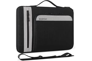 ROEPHY 16 Pouces Sacoche pour Ordinateur Portable Housse Tablette Sac à Bandoulière pour 16" HP Pavilion Envy/ThinkPad IdeaPad/ASUS Vivobook/MacBook Pro 16 M3 M2 M1 / Acer, Noir + Gris