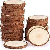 40 Tranches De Bois Naturel 7-10 Cm - Rondins Pour Bricolage, Décoration Mariage, Noël, Pyrogravure