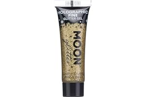 Holograficzny żel brokatowy do twarzy i ciała od Moon Glitter - 12ml - złoty - brokat do twarzy.