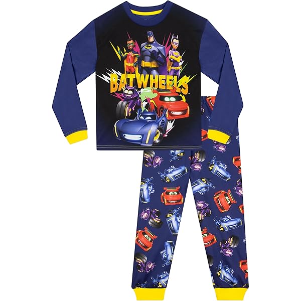 Pigiama Lungo Per Ragazzi Batman The Dark Knight - 100% Cotone - Manica Lunga