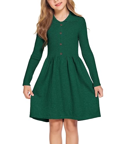 Stylisches, Lässiges Mädchenkleid Mit Langen Ärm Produktbild-Vorschau 2