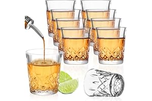 Gucass Set di 8 Bicchieri amaro 5cl | lavabili in lavastoviglie | vetro senza piombo | Bicchieri Shotda con fondo pesante
