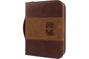 GraduatePro Copertina per Bibbia in Pelle PU Borsa Portatile Scatole con Maniglia Borsetta Leggera Marrone