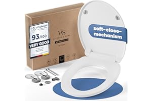 Wilford & Sons PREMIUM Deska sedesowa z cichym domykiem - Deska sedesowa biała w kształcie litery O - Deska wysokiej jakości - Deska zdejmowana - Łatwe czyszczenie - Deska duroplastowa