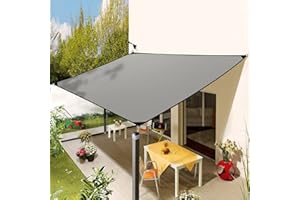 JEMULICE Sonnensegel Rechteckig, 3x4m Sonnensegel Quadrat PES Polyester mit Ösen und Befestigungsseile für Garten Terrasse Camping Außenbereiche, Wetterschutz 95% UV-Schutz Wasserdicht Reißfest