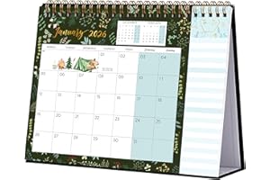 KAMAKING 2026 Calendar - Desk Calendar 2026 with To-do List, Green, January 2026 - December 2026, Stand Up Desk Calendar with Sturdy Twin-Wire Binding, 10" x 8.3"