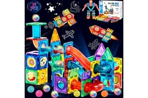 AQXONG 74 Pcs Zabawki magnetyczne z klocków, magnetyczne zabawki konstrukcyjne, magnetyczne zabawki z klocków 3D