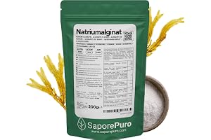SaporePuro Natriumalginatpulver 200 g – Förtjocknings-, Gelé- och Stabiliseringsmedel – Perfekt för Molekylär Matlagning – Glutenfritt