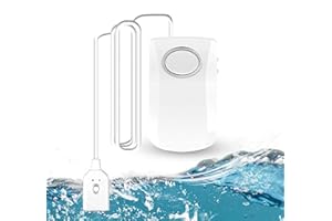 GuDoQi Water Detector, WLAN Water Alarm, 130 dB Super Loud Water Leak Alarm, WiFi Water Sensor Water Leak Detector with TUYA/Smart Life App, Wireless Water Leak Sensor Water Monitor for Kitchen,
