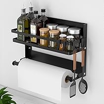 Hangend kruidenrek voor aan de muur zonder boren - 80 cm - Zwart met mesgleuf, haken