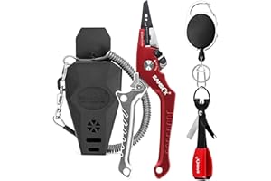 SAMSFX Pinces de Blocage en Aluminium pour pêche et pêche avec Outil de nouage Rapide et rétracteur Zinger