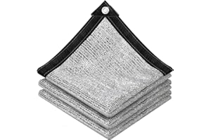 VENSOVO 85% Aluminet Shade Cloth - 12x20FT Reflective Aluminium Shade Netting Sun Shade Cover with Grommets for Cars, Dogs, Outdoor, RV, Patio