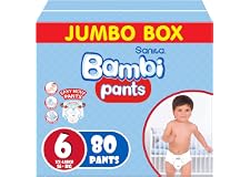 Sanita Bambi Pants, Size 6, Xxl, Jumbo Box, 80 Diapers