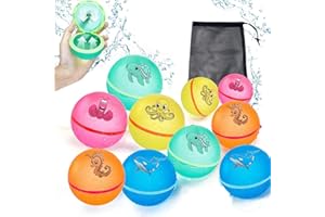 Betensh Wasserbomben Selbstschließend, 10 Stück Wiederverwendbare Wasserbomben, Eine Sekunde Schnellfüller Magnetische Wasserbomben, Strandspielzeug Pool spielzeug für Sommer Draussen