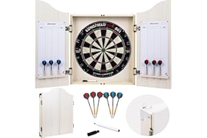 Engelhart Mobile per freccette in legno, bersaglio sisal, incluso 6 freccette da 18 g e accessori