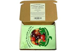 Natural Health 4 Life Candied Whole Mixed 4 Colour Glace Cherries 175 g (1 Bag) Produce of France