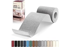 CAHOMO Linen Repair Patches 10x200 cm, Self-Adhesive Linen Fabric Patches, Multi Color, Durable & Premium Can be Used for Linen Sofa, Headboards, Chairs, curtain, and Upholstep Repair（Light Grey)