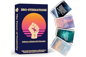 MINDZEN Bro-ffirmation's | Daily Positive Affirmation Cards for Men to Cultivate a Mindset of a Champion | Thoughtful Self Care Gifts to Improve Mental Health & Wellbeing