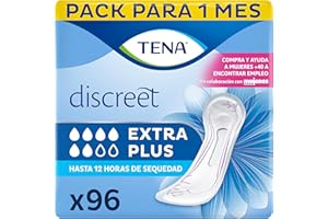 Tena Discreet Extra Plus, Compresas Incontinencia, 96 Unidades (6x16)