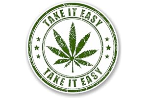 DESTINATIONVINYL 2 pegatinas de vinilo de cannabis para iPad o portátil, uso médico, marihuana de hierba #5698 (10 cm x 10 cm)