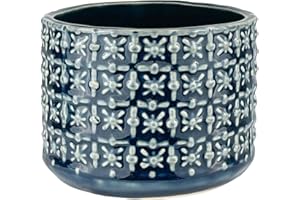 Nordring Retro Übertopf Vintage Pflanztopf für Zimmerplanzen, Sukkulenten Blumentopf Cross S (10 cm ø), petrol, Keramik