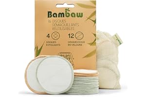lingette demaquillante lavable | 16 disques demaquillant lavable | Coton Demaquillant Lavable | coton lavable | Disque demaquillant reutilisable | lingette Démaquillante Réutilisable | Bambaw
