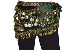 Tanzbekleidung & Accessories Bauchtanz Münzgürtel Samt Hüfttuch Belly Dance Bauchtanzgürtel Karneval Münzen