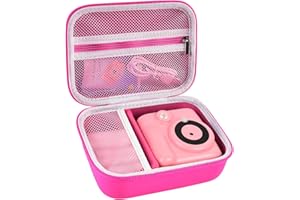 AGAINMORE Kinder Kamera Tasche Kompatibel mit GREENKINDER/for Uleway/for Gofunly/for NUOTUN Digital Kamera. Sofortbildkamera Aufbewahrungsbox für Kabel, Speicherkarte und Zubehör (nur Tasche) (Rosa)