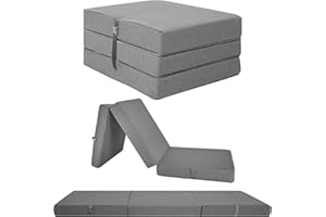 Sapphire Guest Foldable Z Bed Futon Chair – Single Futon Mattress & Sofa Bed with Removable Water-Resistant Cover, Lightweight & Comfortable Fold Out Z Bed Futon for Bedroom & Living Room